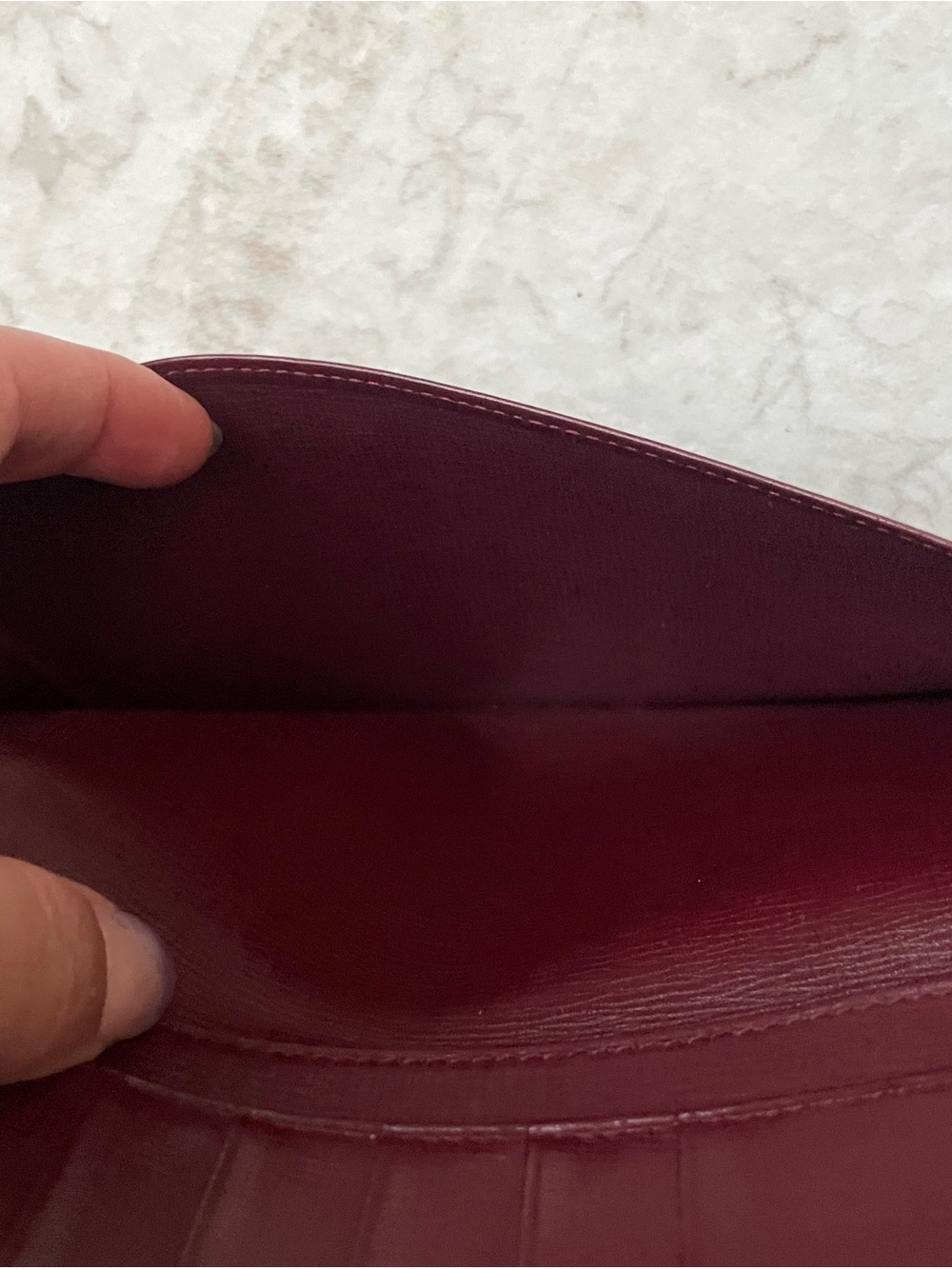 Authentic Vintage Cartier Leather Long Wallet with Gold Corner Accents - Picture 10 of 10